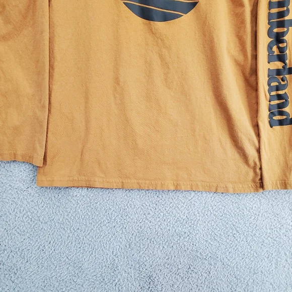 Timberland Long Sleeve T Shirt Boys XL Logo Graphic Print Tan - Picture 4 of 11